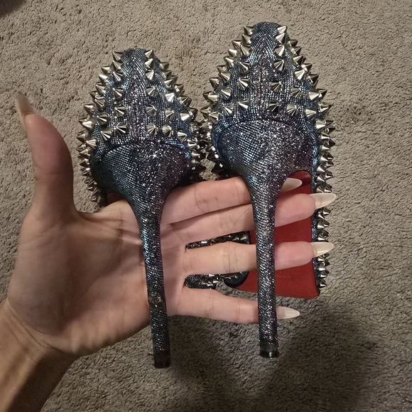 Studded Peep-Toe Heels - Picture 3 of 5